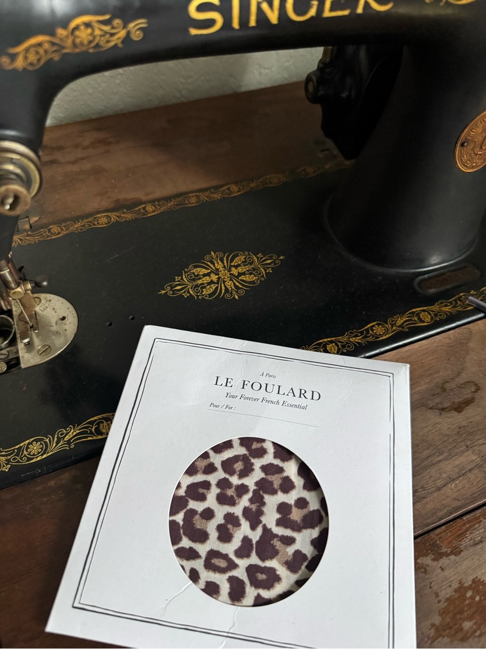 Sezane Leopard Print Foulard Scarf
